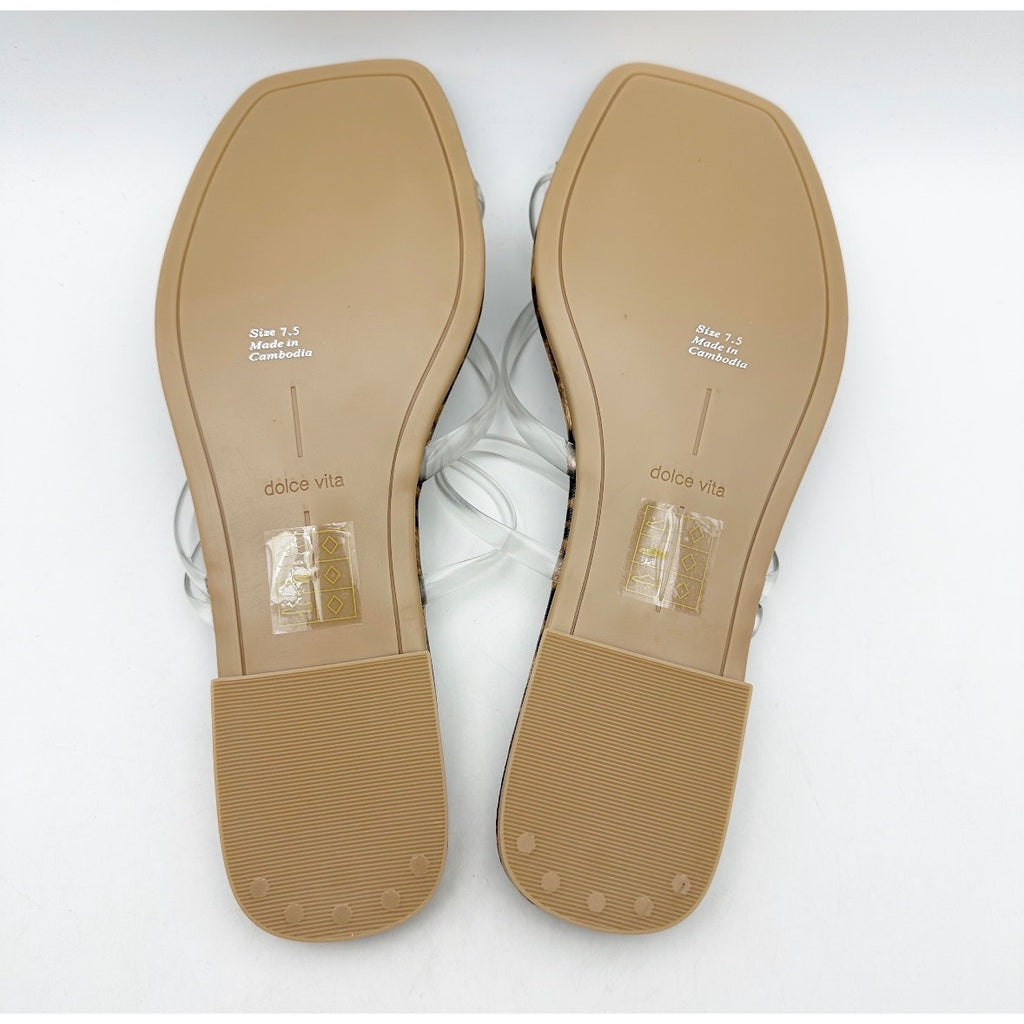 Dolce Vita Womens Leanna Sandals Size 7.5 Leopard Brown Slide Flip Flop NIB