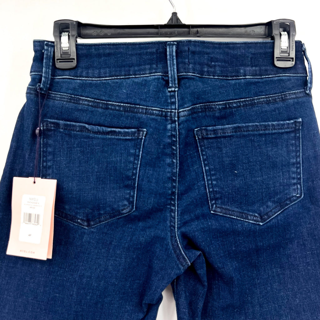 NYDJ Womens Ella Denim Shorts Size 4 PETITE Dark Blue Arise 8" Inseam NWT