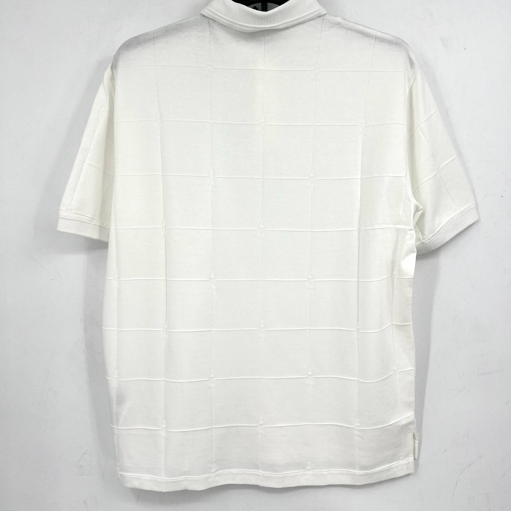 ARMANI EXCHANGE Men's Jacquard Short Sleeve Polo Shirt Large White 1116 NWT