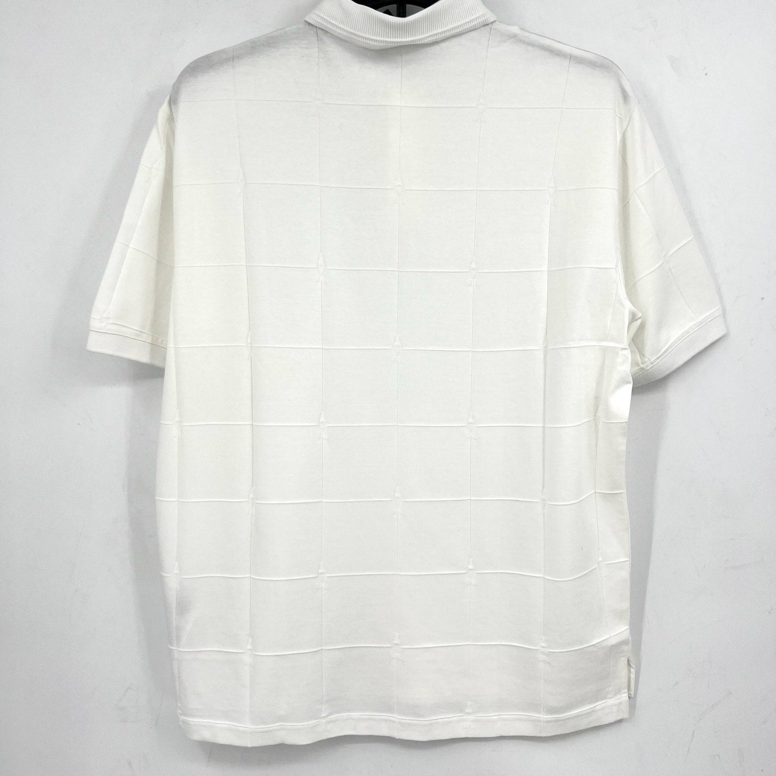 ARMANI EXCHANGE Men's Jacquard Short Sleeve Polo Shirt Large White 1116 NWT