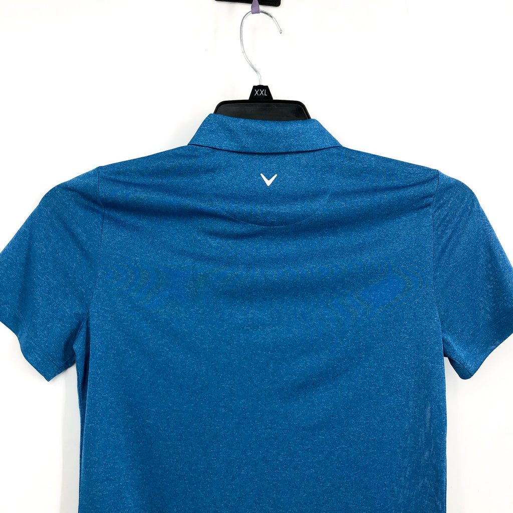 Callaway Womens Golf Polo Shirt XS Blue Heather Quarter Zip Short Sleeve NWT
