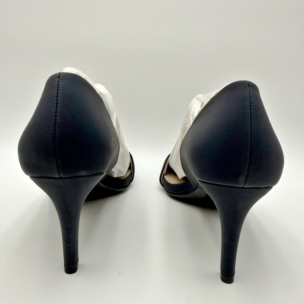LifeStride Womens Mantra Peep Toe Pumps Size 7.5 Wide Navy Blue d'Orsay NIB