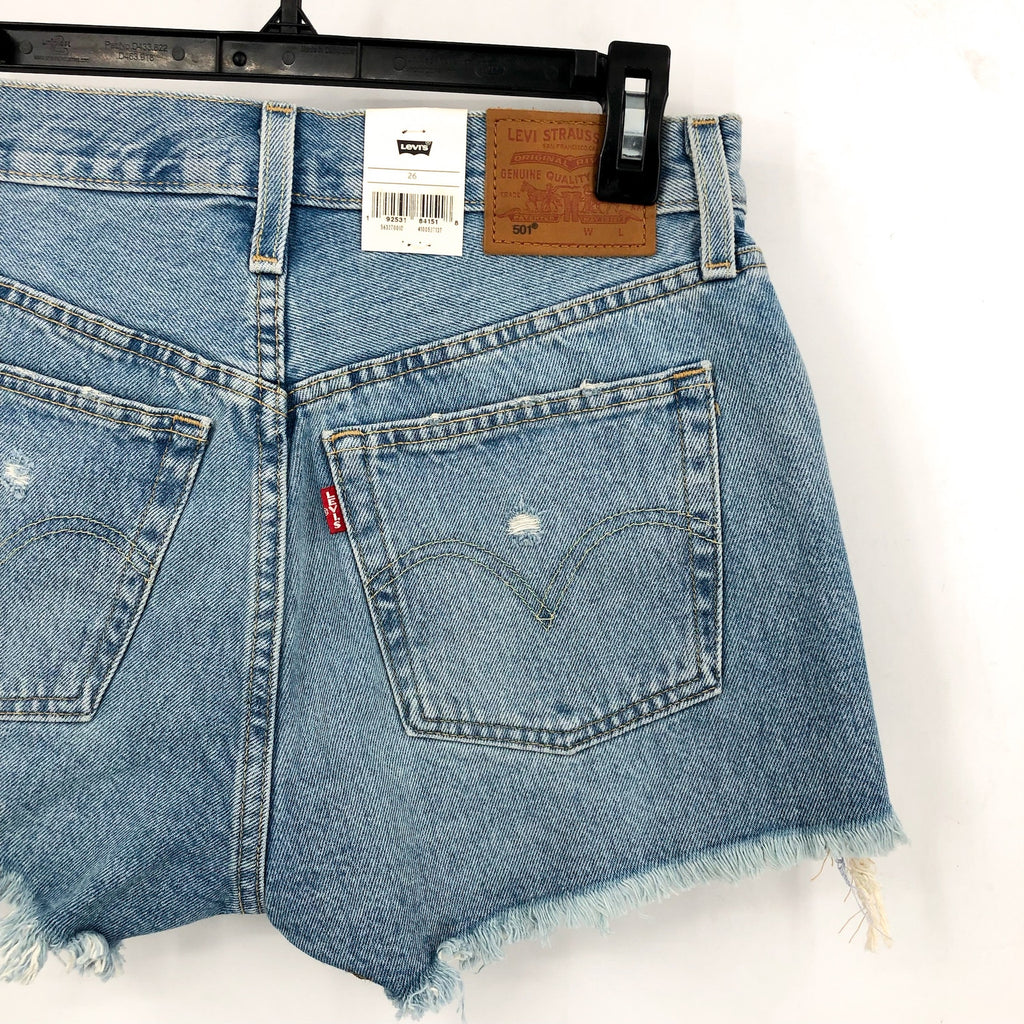 LEVI'S Womens 501 Original Shorts Size 26 US 2 Medium Wash Fault 563270012 NWT