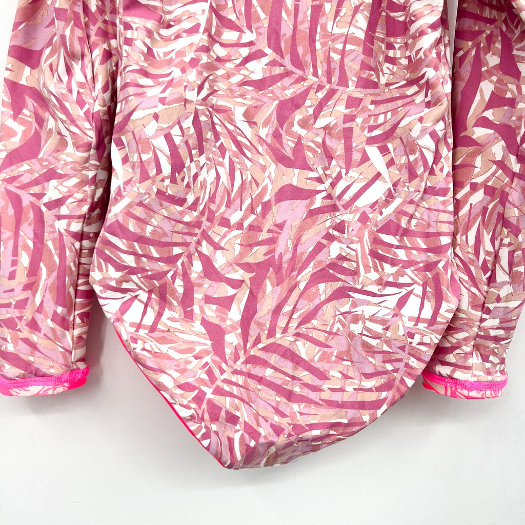 MAAJI Miku Reversible One Piece Swimsuit Girls Sz 8 Pink Floral Long Sleeve NWT