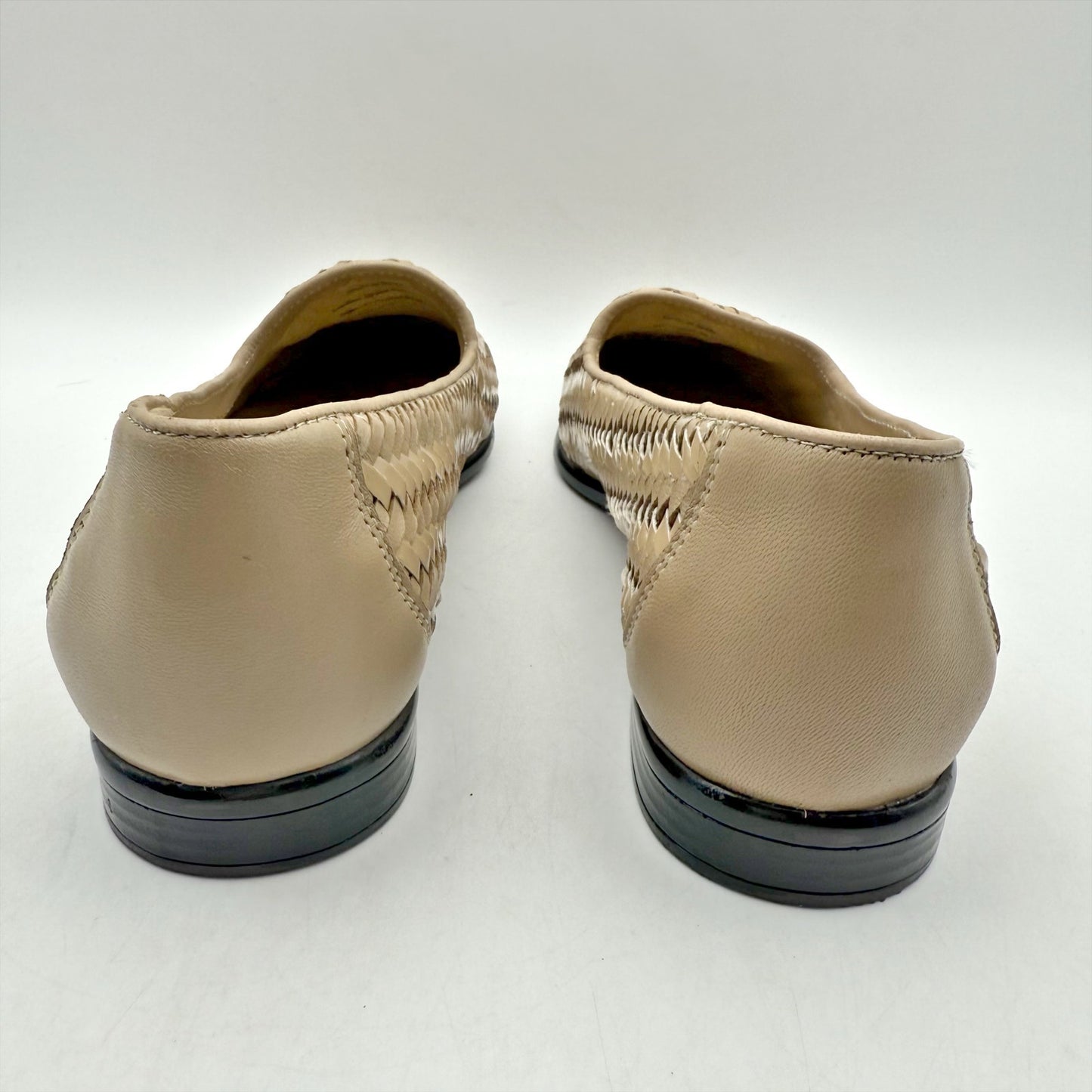 Trotters Womens Liz III Loafers US 7.5 Narrow Brown Woven Leather Slip-On NWOB