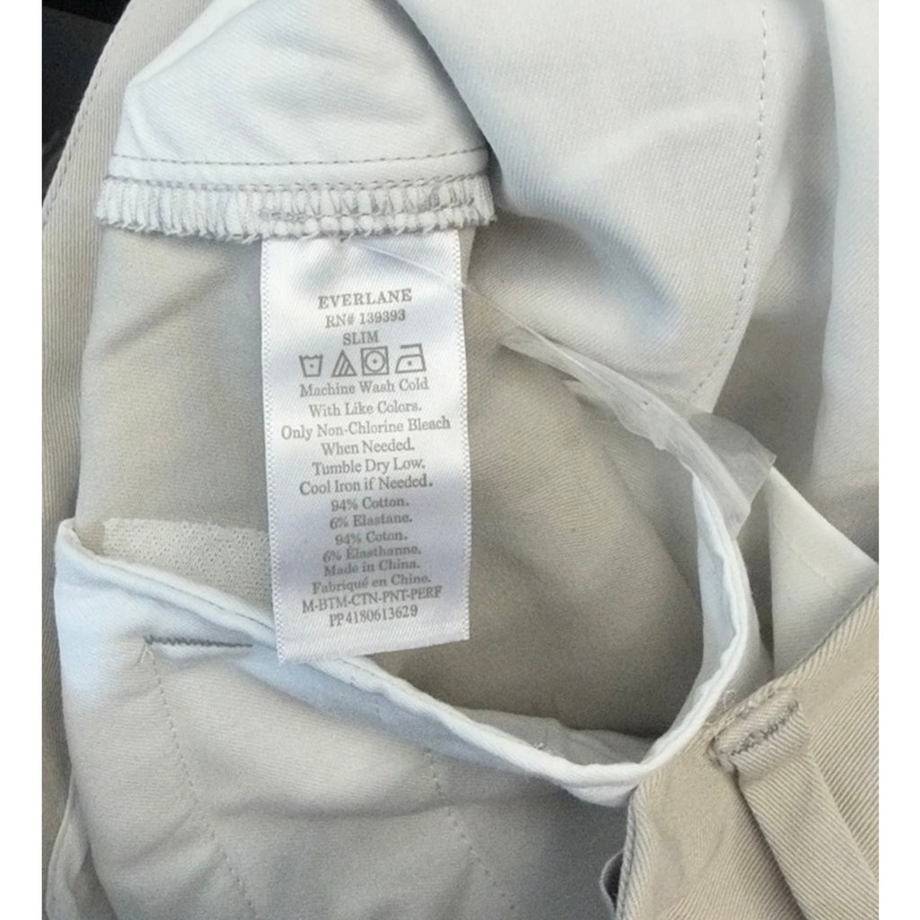 EVERLANE Men's The Performance Slim Chino Pants 29x34 Stone Light Gray NWT