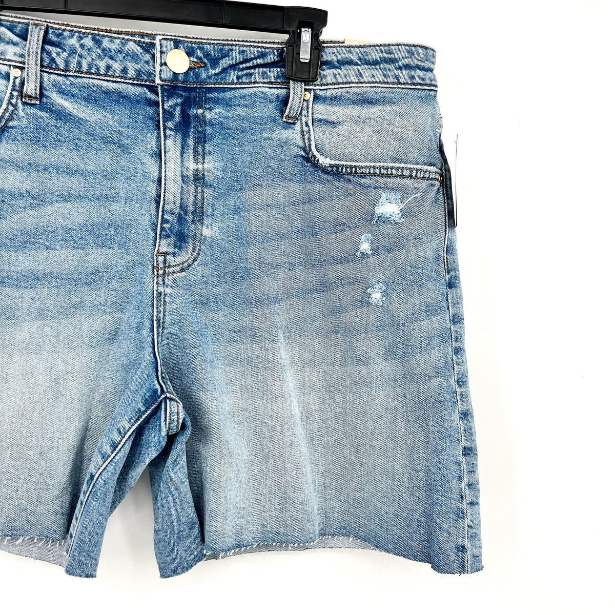 KUT FROM THE KLOTH Hailey Cut-off Denim Shorts Size 14 Focus Blue Jean NWT