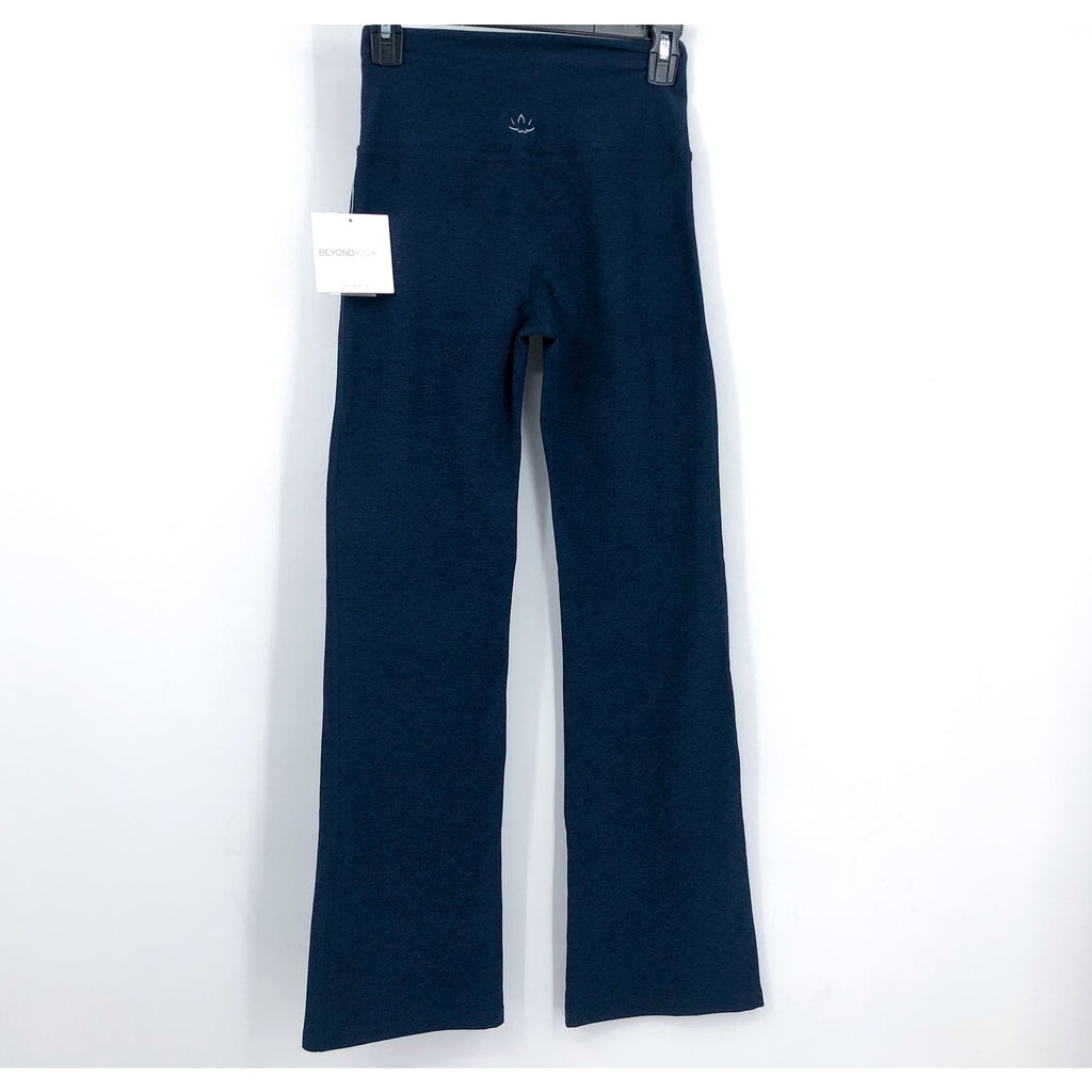 BEYOND YOGA Women's Practice Bootcut Pants Medium Navy Blue Spacedye NWT