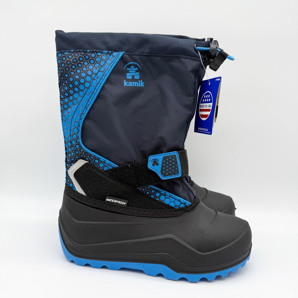 Kamik Kids Snowfall P Winter Boots US 2 EU 33.5 Blue Black Waterproof NIB