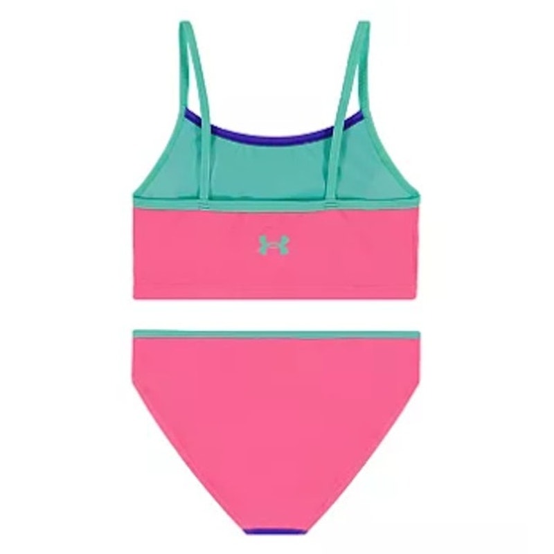 UNDER ARMOUR Girls Tankini & Hipster Bikini Swimsuit Size 16 Pink Blue NWT