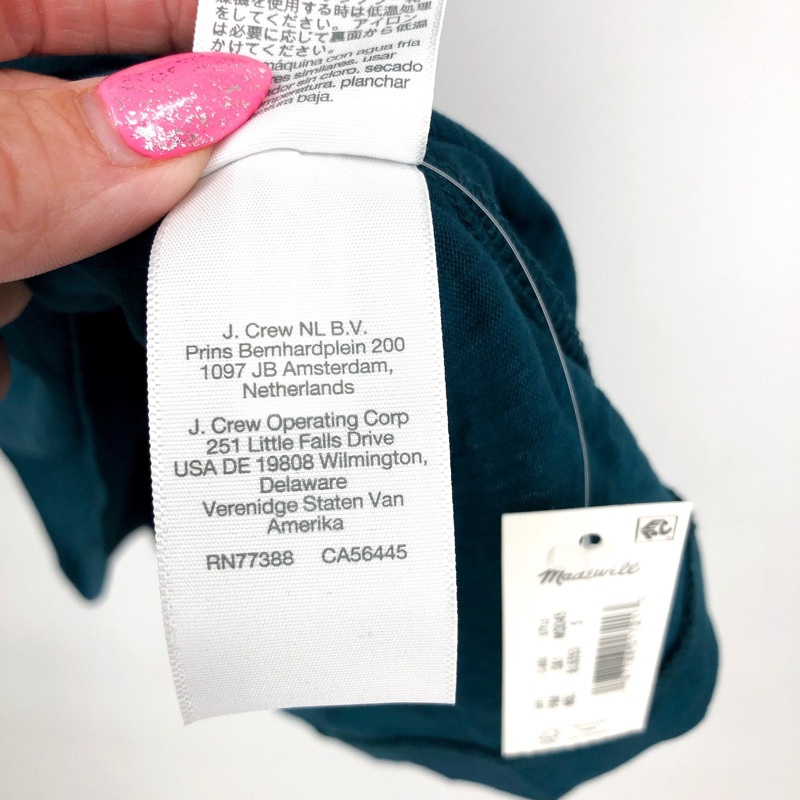 MADEWELL Women's Whisper Cotton V Neck Tank Top Small Mineral Blue NWT MD045