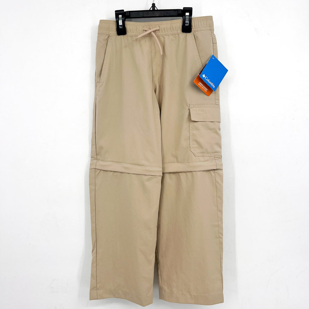 COLUMBIA Kids Silver Ridge Utility Convertible Pants Shorts Small Tan Cream NWT
