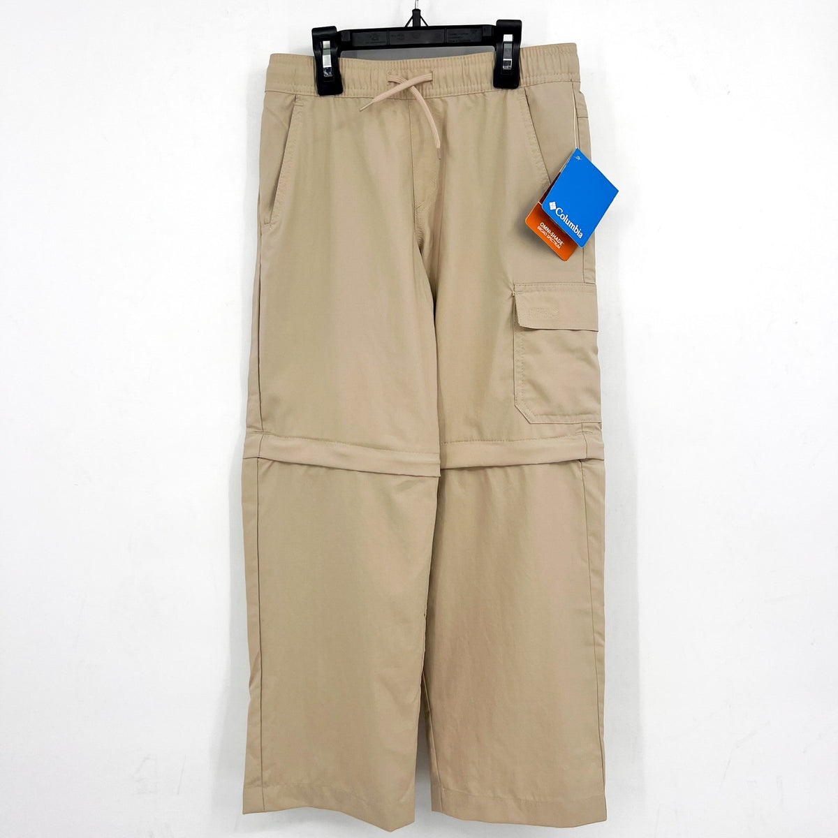 COLUMBIA Kids Silver Ridge Utility Convertible Pants Shorts Small Tan Cream NWT