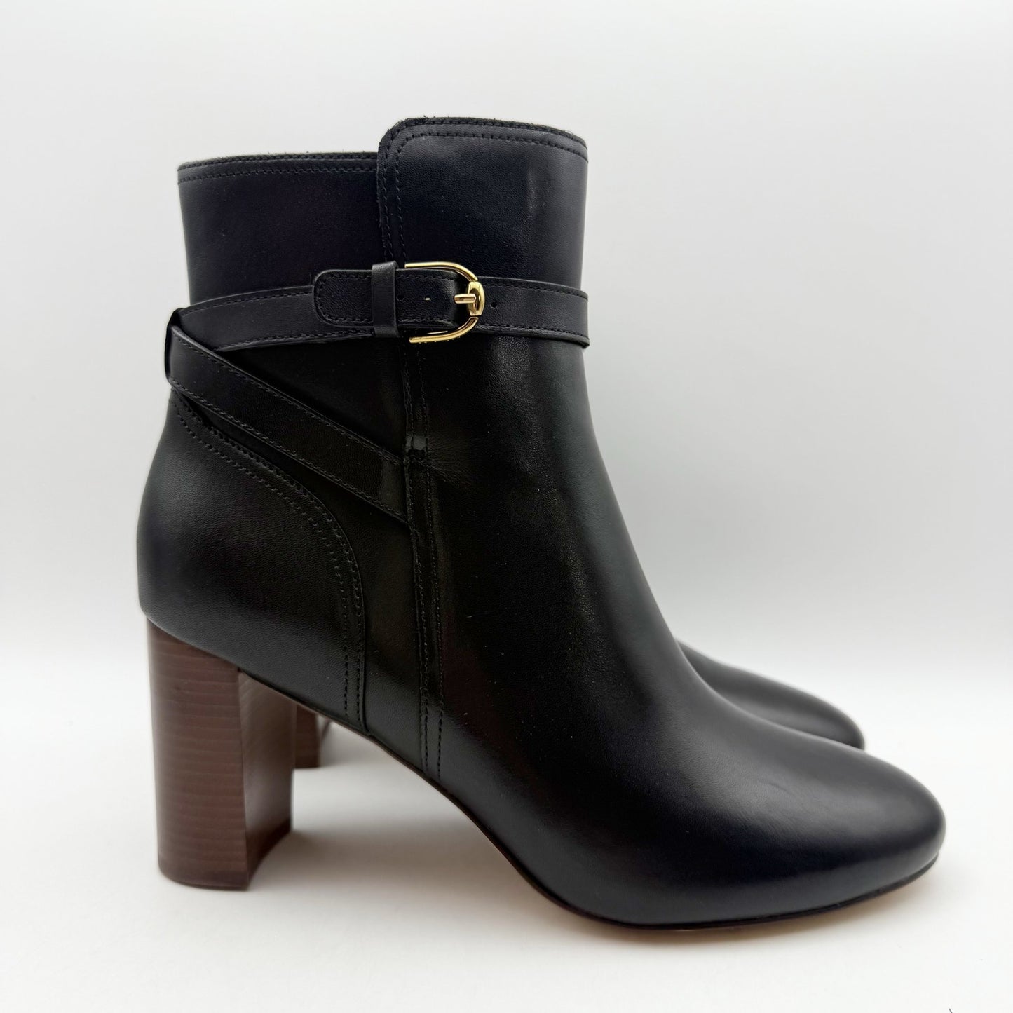 Cole Haan Womens Glendale Jodhpur Heel Ankle Booties US 9 B Black Leather NIB