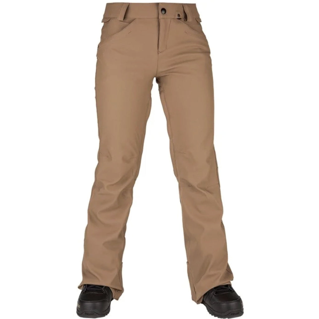 VOLCOM Womens Species Snowboard Pants Medium Brown Tan Stretch Waterproof NWT