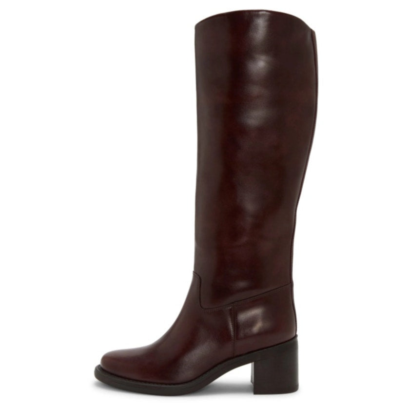 Vince Camuto Womens Amree Knee High Boot US 6 M EU 36.5 Red Mahogany Leather NIB