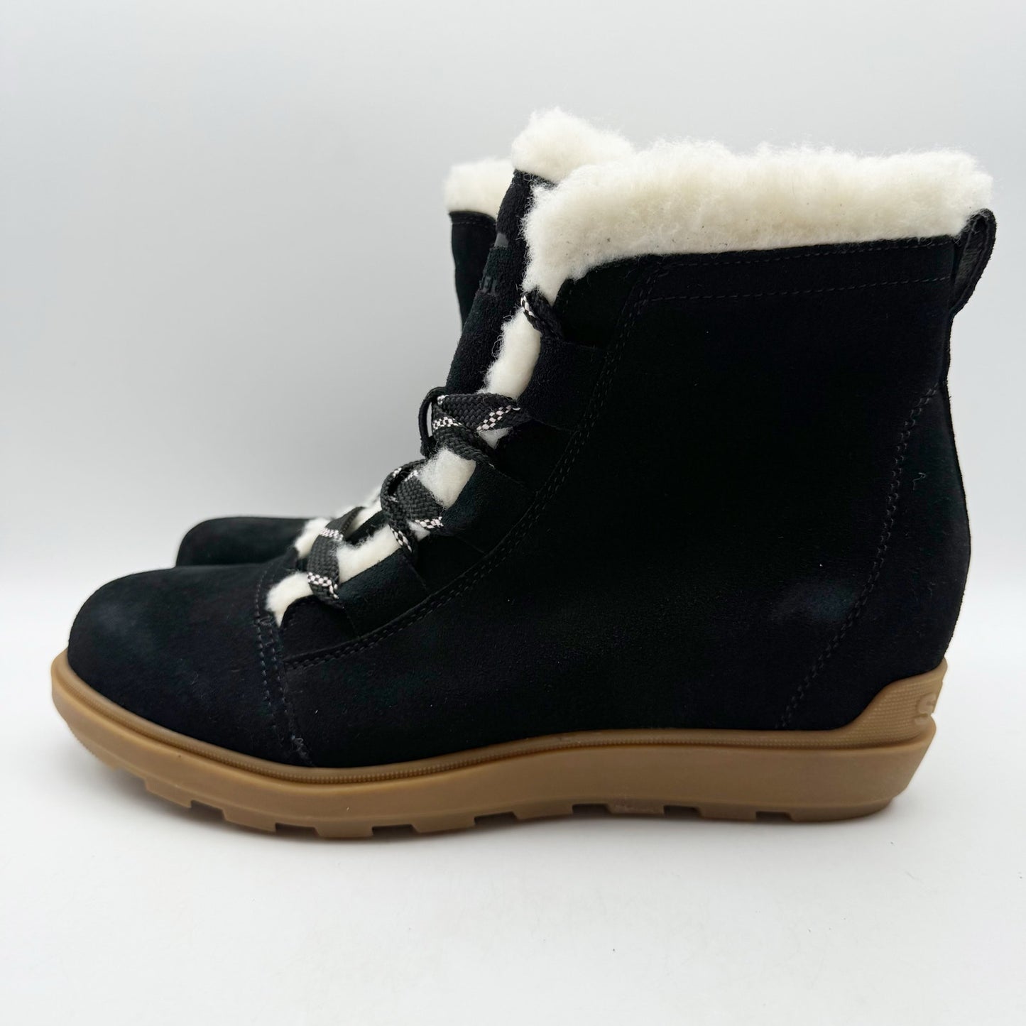 SOREL Womens Evie II Cozy Booties US 11 EU 42 Black Waterproof Leather NIB