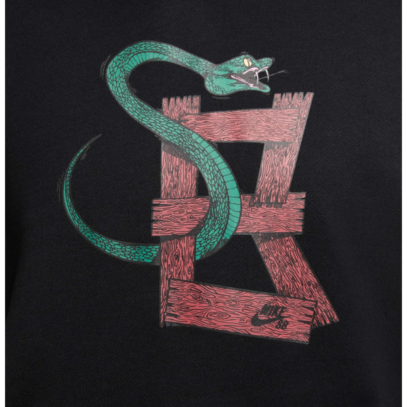 NIKE Men's SB Snake Pullover Hoodie Sweatshirt XL Black Graphic Fleece NWT