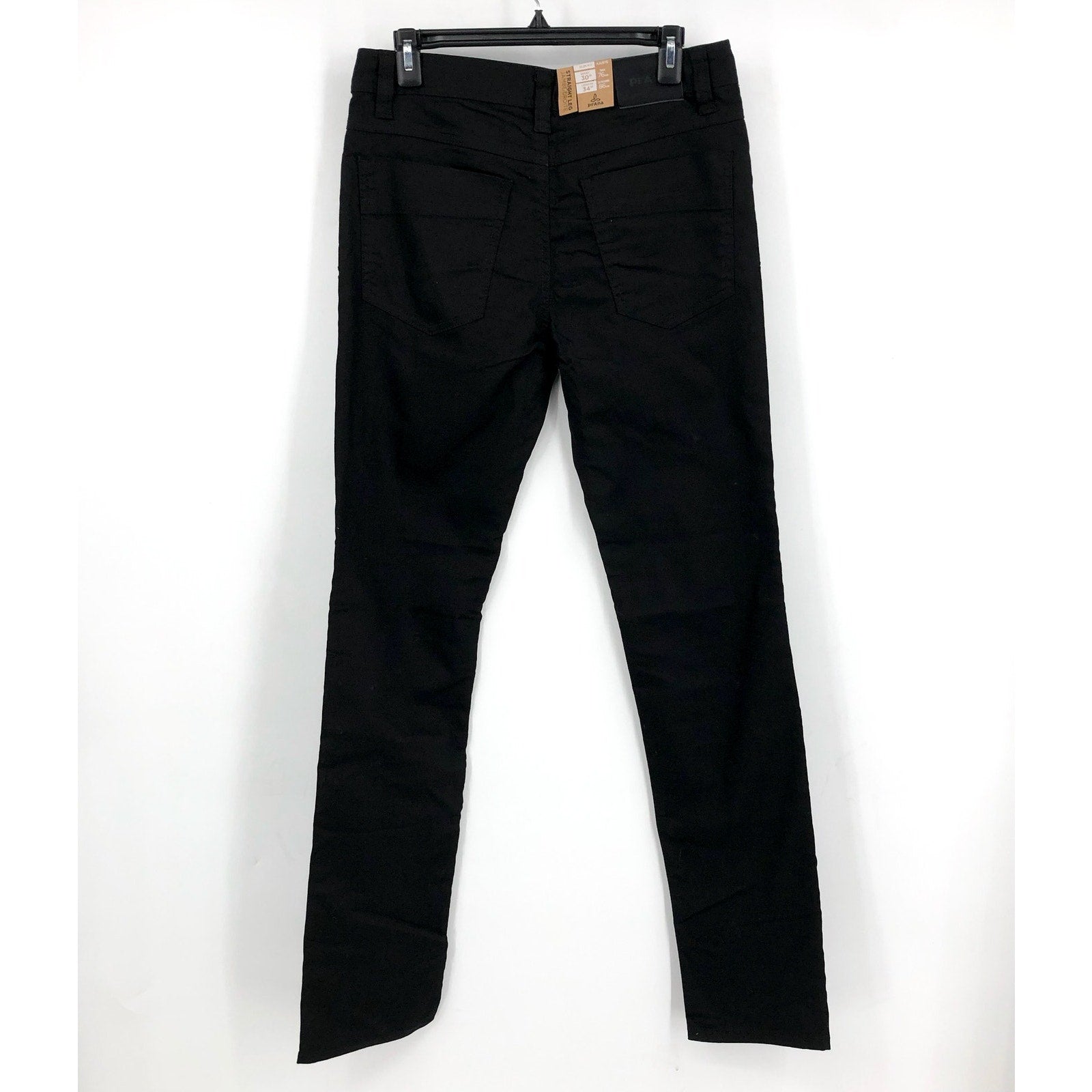 PRANA Men's Bridger Jeans 30x34 Black Out Straight Leg Slim Fit NWT