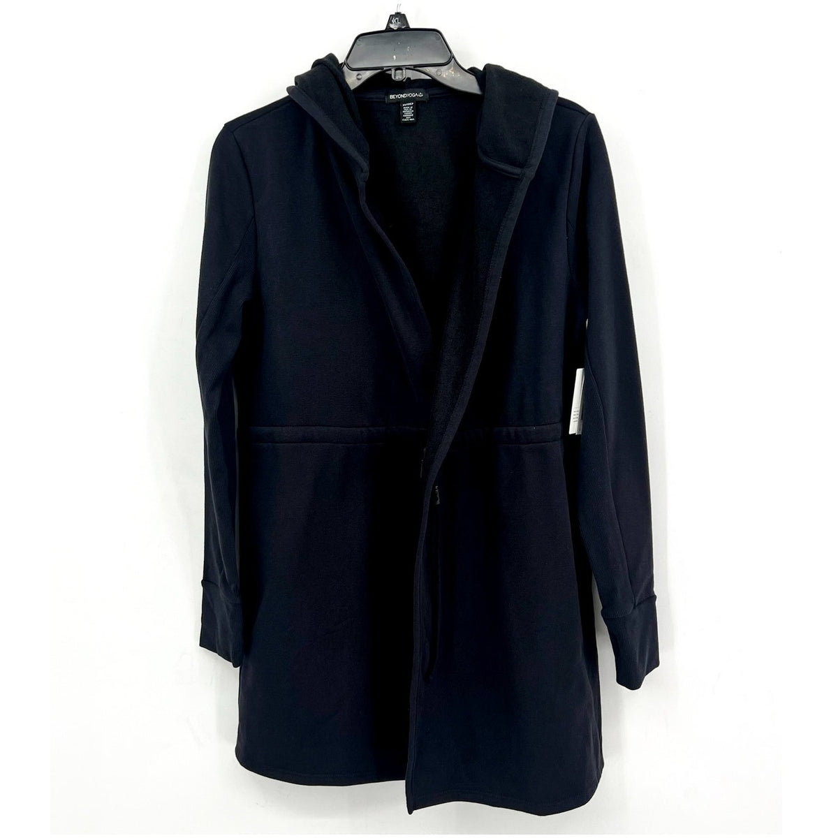 BEYOND YOGA Women's LuxeFleece Hooded Jacket Size XS Black Long Sleeve NWT