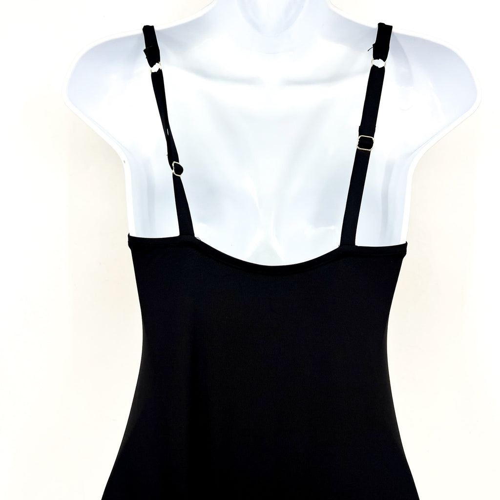 TOMMY BAHAMA Pearl Cross Front One-Piece Swimsuit Size 14 Black OTS NWT