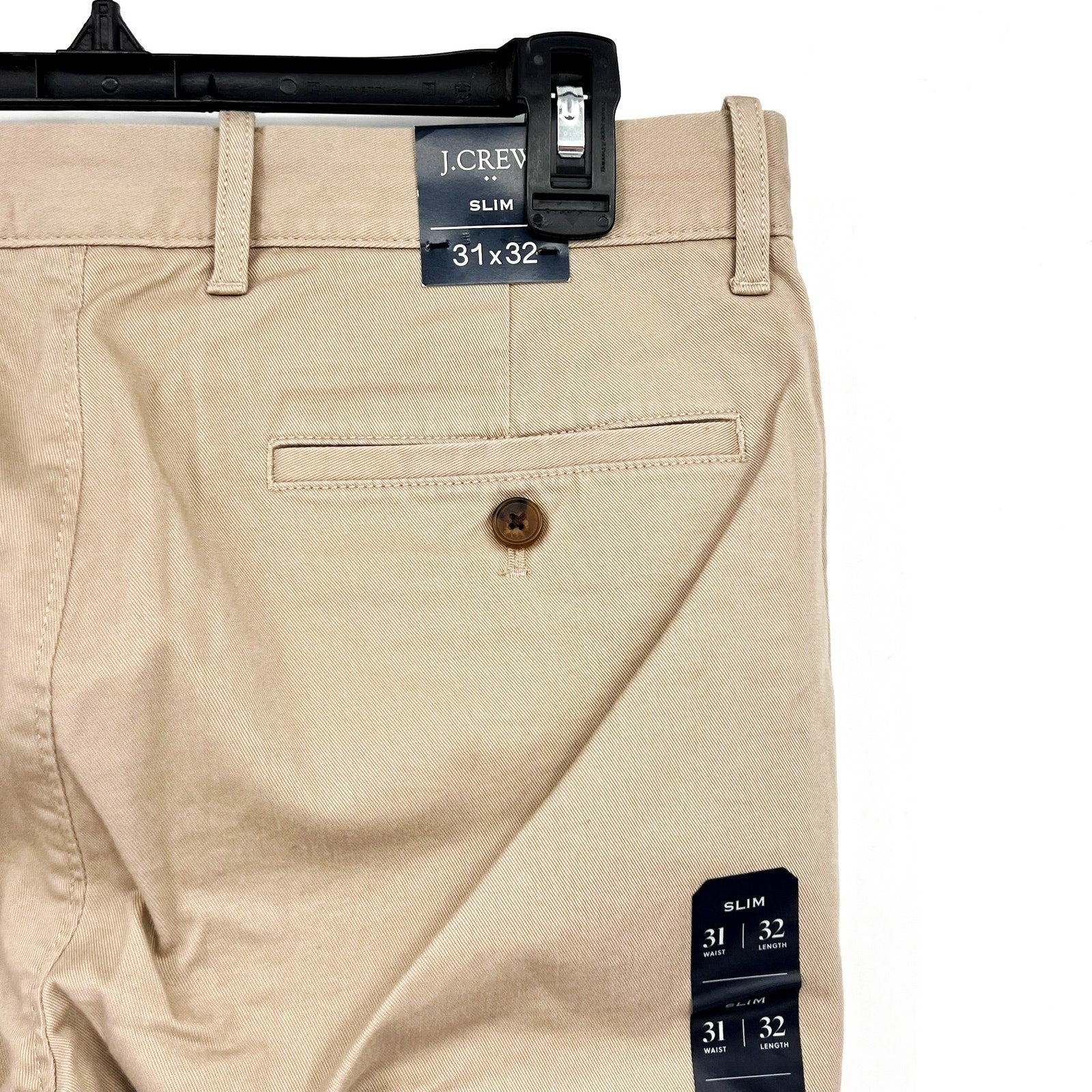 J.CREW Men's Slim-Fit Flex Chino Pants 31x32 Khaki Stretch Flat Front H3167 NWT