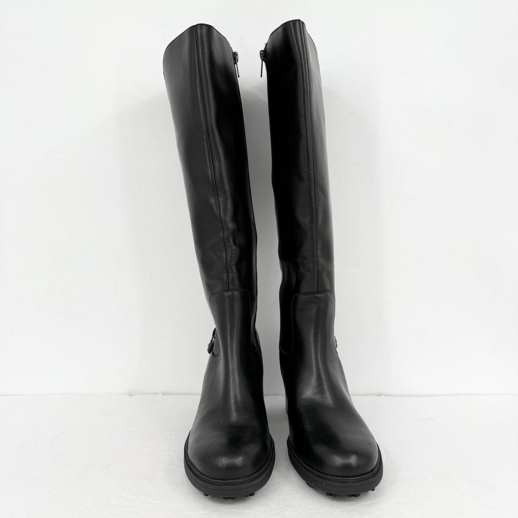 Vionic Womens Trabuco Knee High Boots US 9.5 Wide Black Leather Waterproof NWOB
