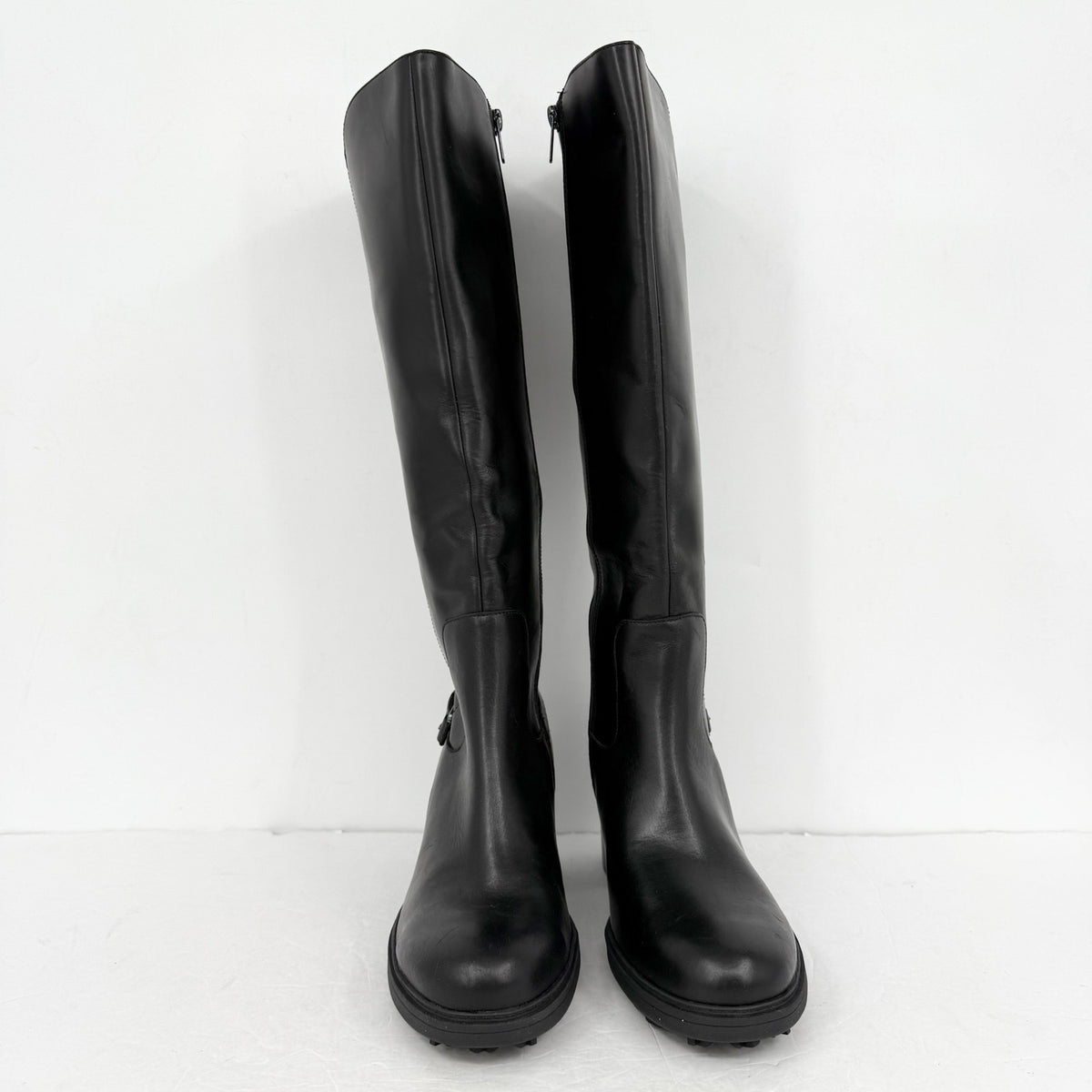 Vionic Womens Trabuco Knee High Boots US 9.5 Wide Black Leather Waterproof NWOB