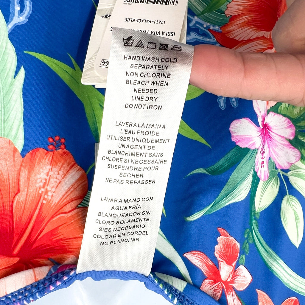 TOMMY BAHAMA Women's Isola Vita One-Piece Swimsuit Size 4 Yellow Blue Floral NWT