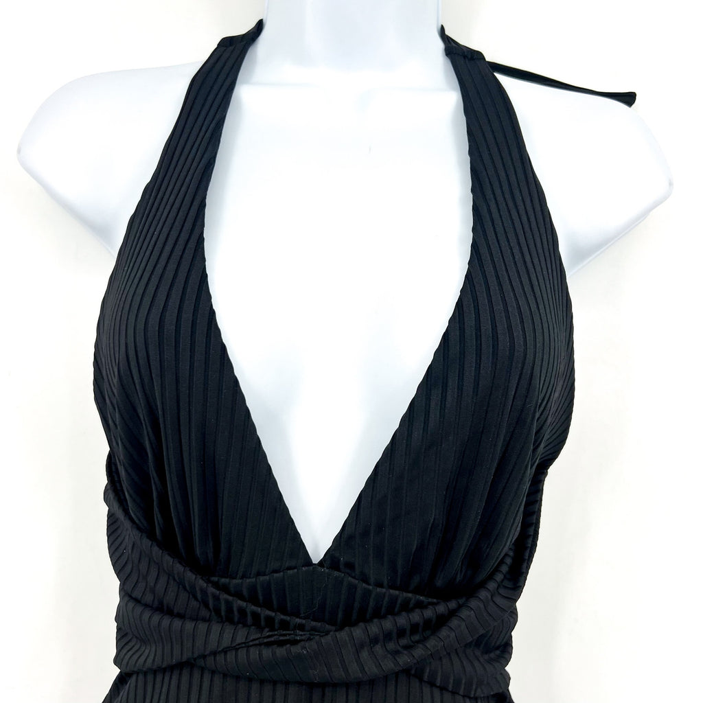 L*SPACE Women's Coast to Coast Deep-V One-Piece Swimsuit Medium Black NWT