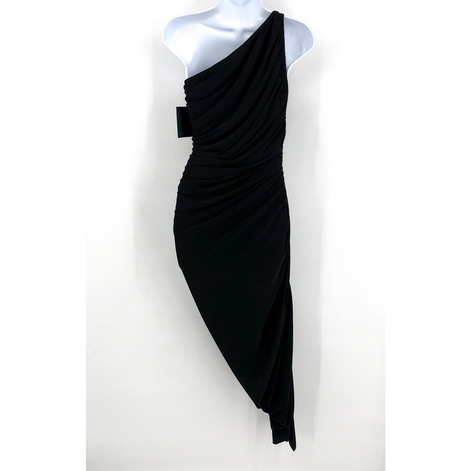 NORMA KAMALI Women's One Shoulder Diana Gown Medium Black Asymmetric NWT