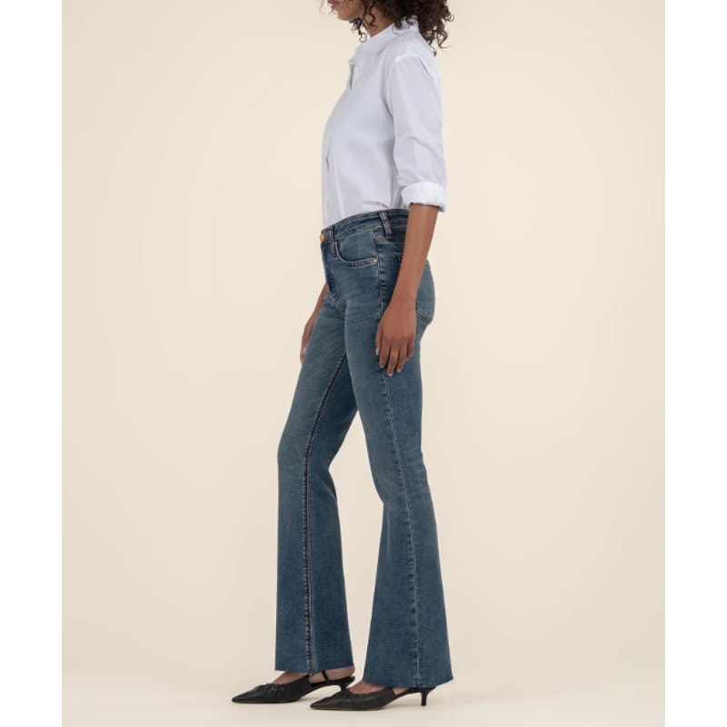 KUT FROM THE KLOTH Stella Flare Jeans US 10 Blue Debonairly High Rise Fab AB NWT