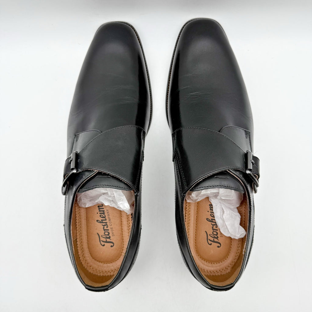 Florsheim Mens Sorrento Monk Strap Dress Shoes US 9.5 Wide Black Leather NIB