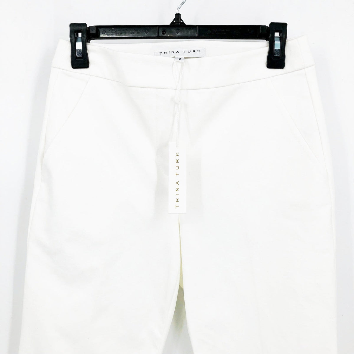TRINA TURK Women's Lulu Cropped Pants Size 2 White Stretch NWT