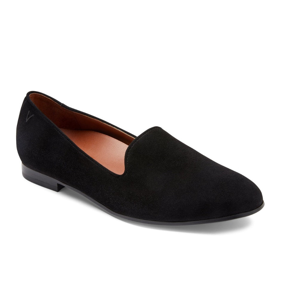 Vionic Women's Willa Flat Loafers Size 11 EU 42 Black Suede Slip On NIB