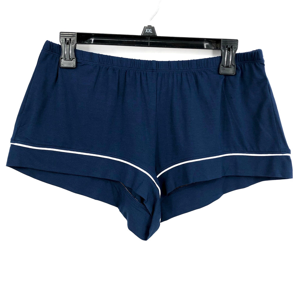 EBERJEY Women's Gisele Shortie PJ Set Medium Navy Blue Ivory TENCEL Modal NWT