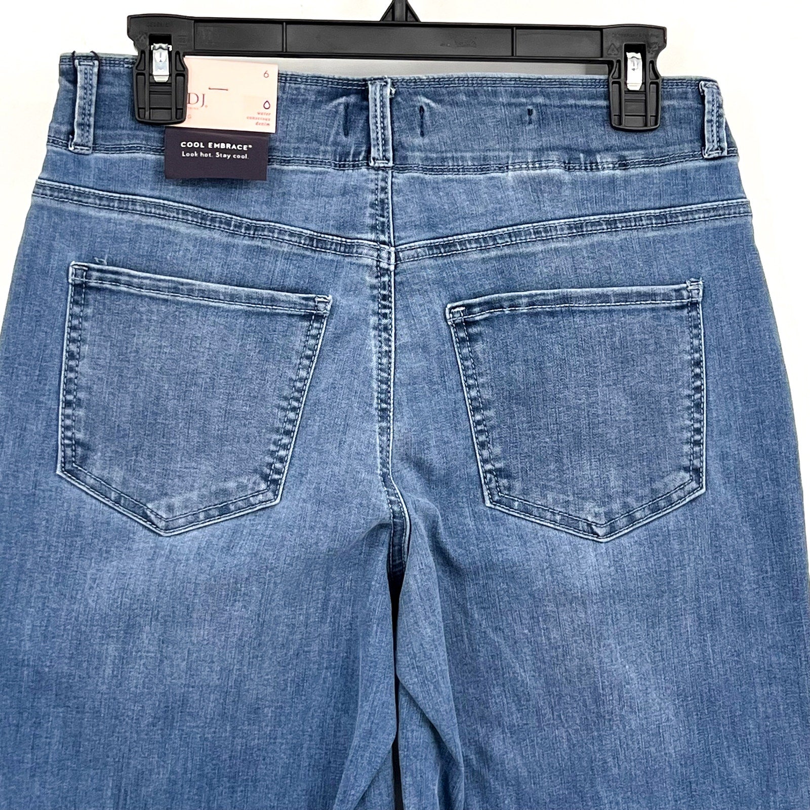 NYDJ Womens Patchie Major Wide Leg Capri Jeans Size 6 Compass Blue NWT