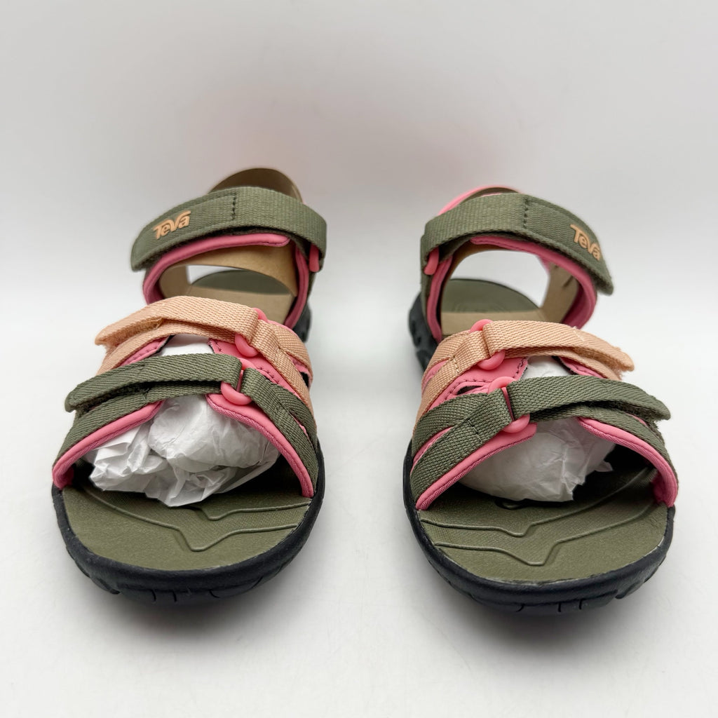 Teva Girls Tirra Leather Sandals US 1 EU 32 Green Pink Waterproof NIB