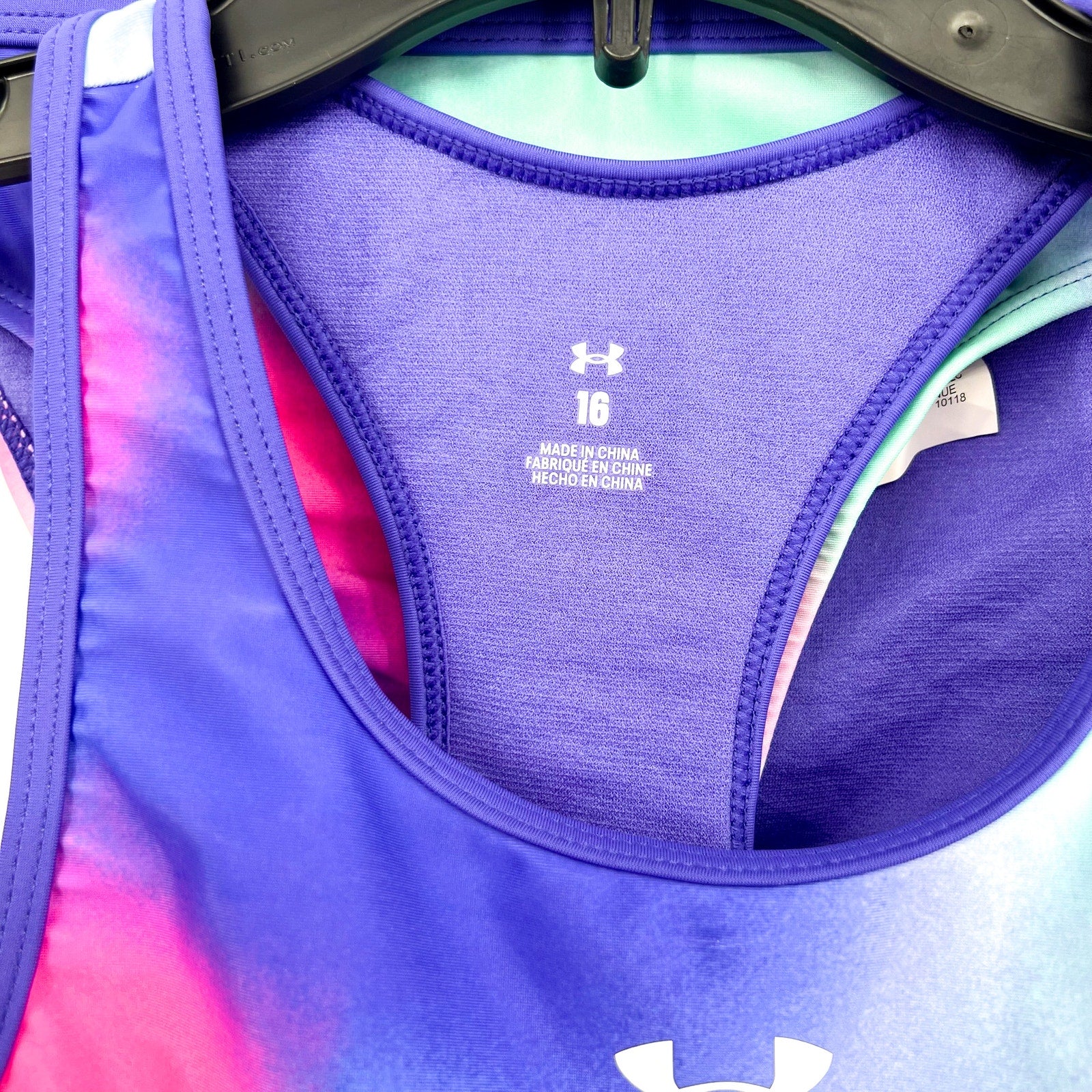 UNDER ARMOUR Girl's Polka Party Blur Racer BIKINI Size 16 Purple Pink NWT