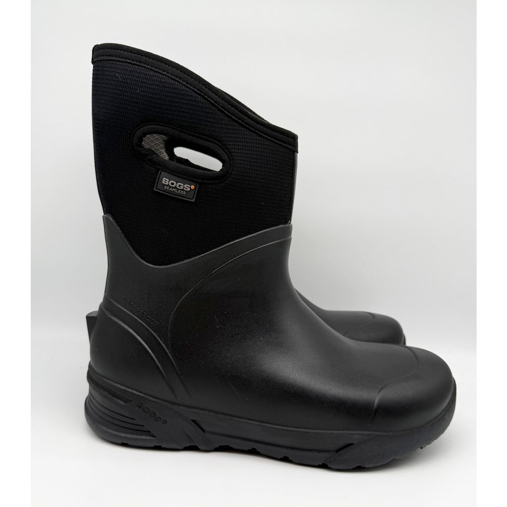 Bogs Mens Bozeman Mid Boots US 10 EU 43 Black Waterproof Pull On NIB