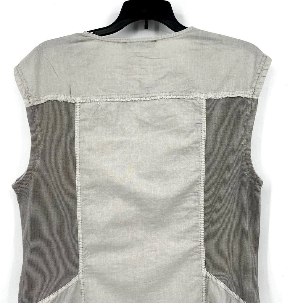 XCVI WEARABLES Austen Linen Mini Shirt Dress Large Grey Pigment Cotton Linen NWT