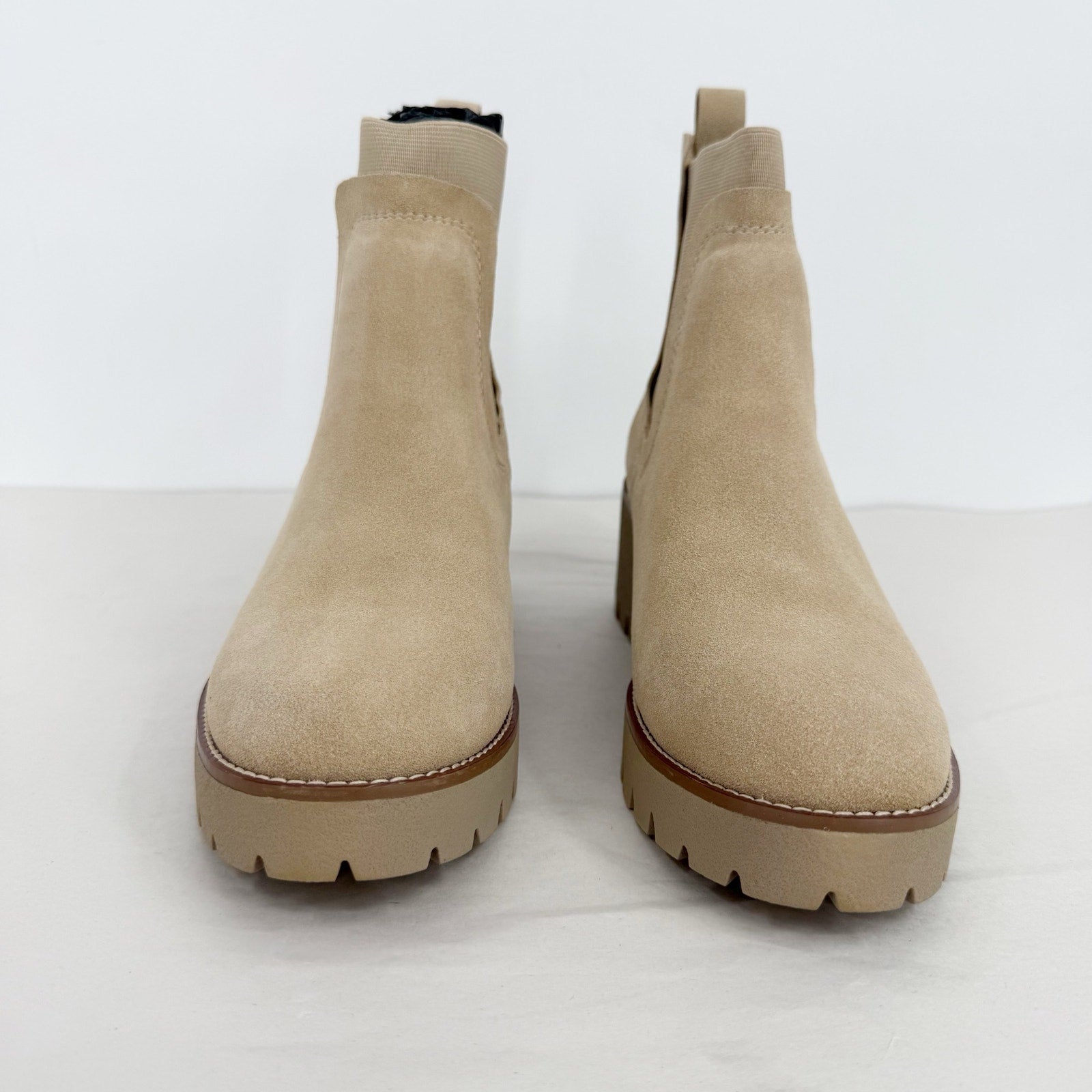 Blondo Womens Dyme Ankle Boots US 10 M Beige Sand Suede Waterproof NWOB