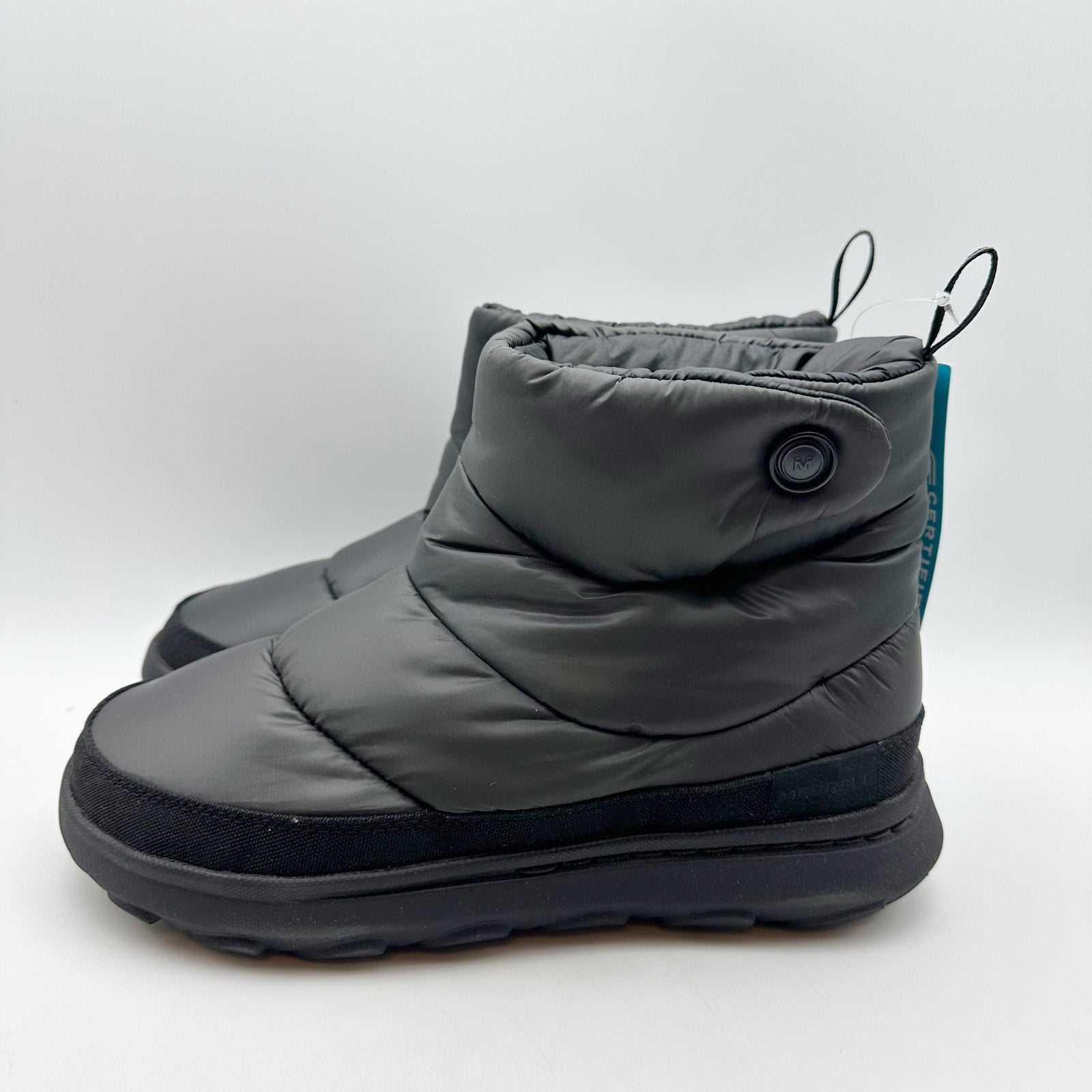 Merrell Womens Hut Moc 2 Quilted Snow Boots Size 8 M Black Lightweight Snap NIB