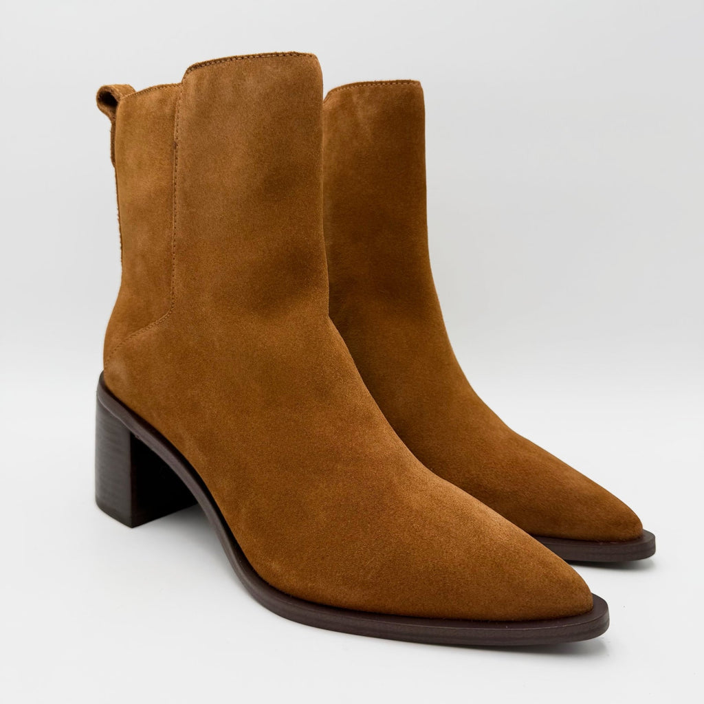 Vince Camuto Womens Lorelai Ankle Boots Size 7 EU 37.5 Brown Burnt Sugar NIB