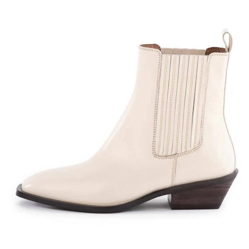 Seychelles Womens Hold Me Down Chelsea Ankle Boots Size 11 Cream Leather NWOB
