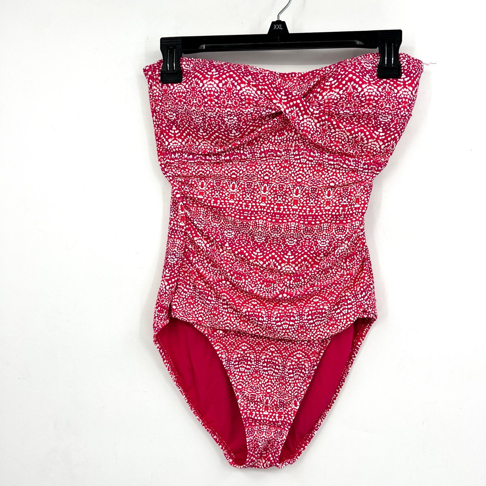 TOMMY BAHAMA Island Cays Point Bandeau One Piece Swimsuit Size 16 Pink Maui NWT