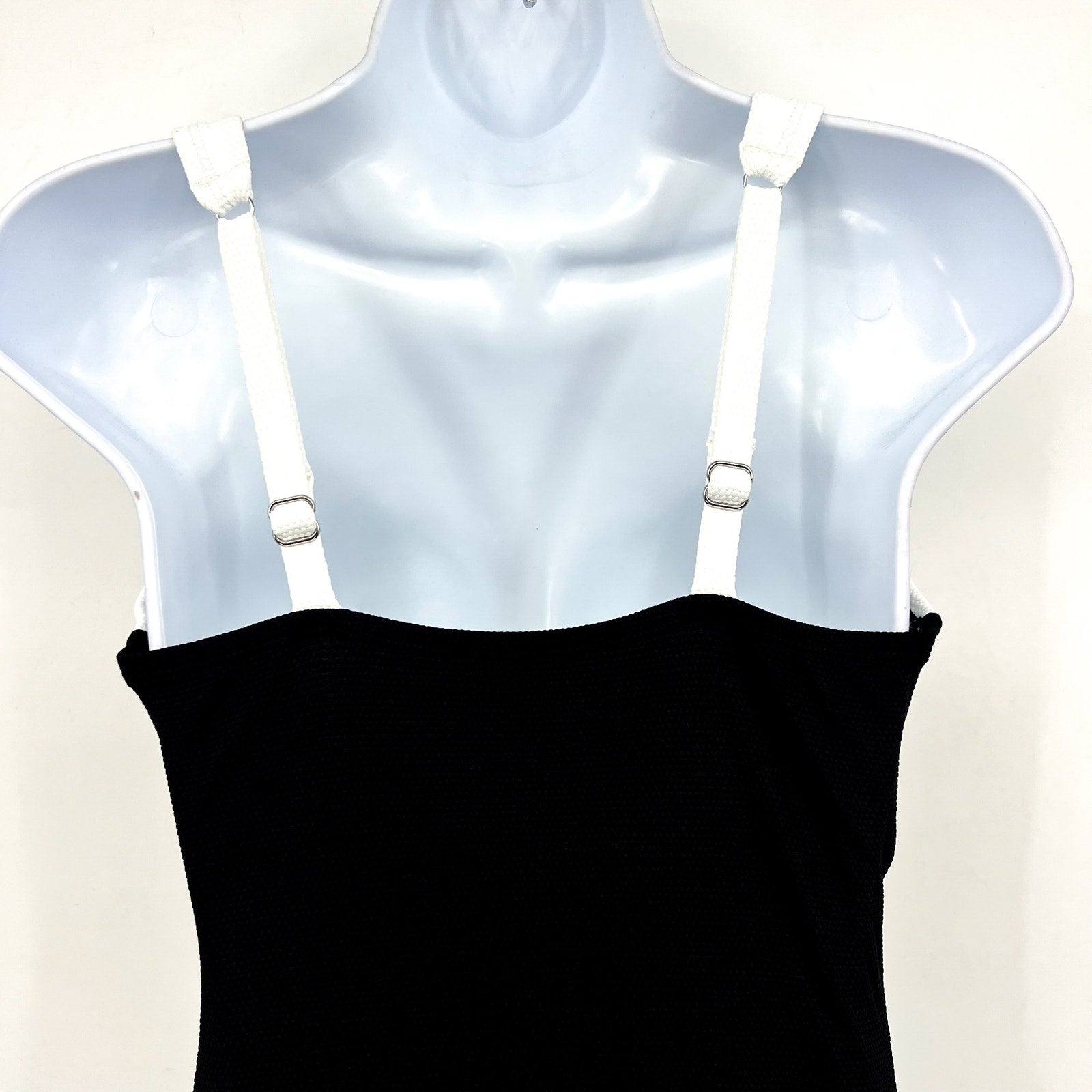 TOMMY BAHAMA Island Cays Tie-Front One-Piece Swimsuit Size 8 Black White NWT