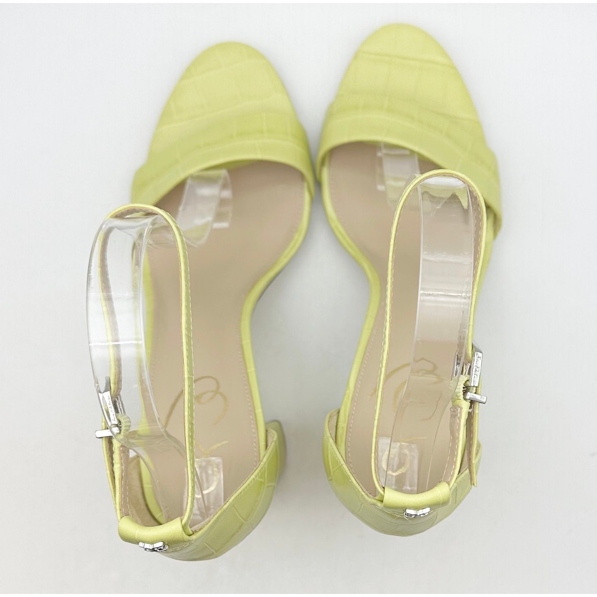 SAM EDELMAN Womens Yaro Dress Sandals Size 9.5M Kiwi Green Leather Heel NWOB