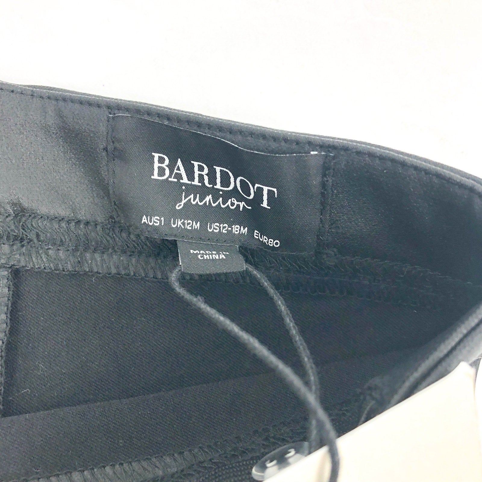 BARDOT JUNIOR Baby Raven Leggings 12-18 Months Black Zipper Back NWT