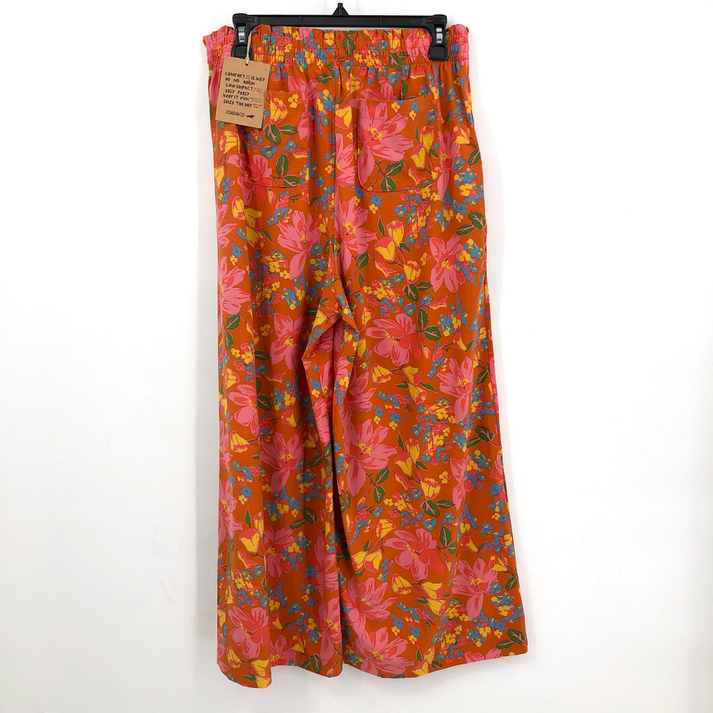 TOAD & CO. Women's Sunkissed Wide Leg Pants Small Orange Persimmon Tulip NWT